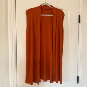 Orange Sleeveless Cardigan
